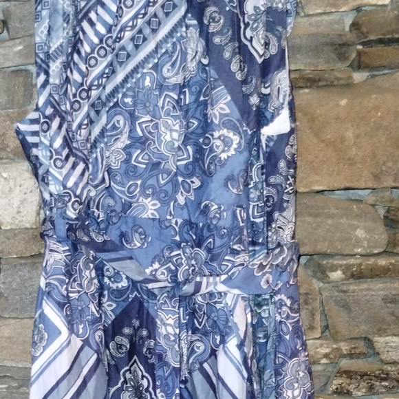 Lucky Brand Halter Top Maxi Dress, Ties At Back Of Neck, Ruffle Hem - Picture 12 of 14